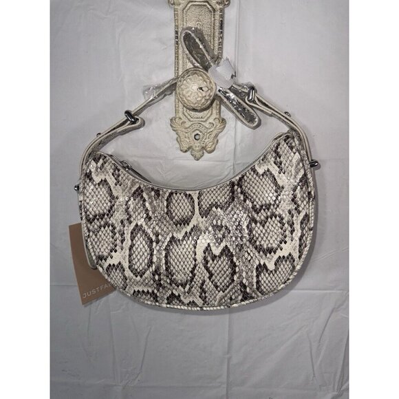 JustFab Snakeskin Minimal Shoulder Bag hobo shoulder bag Purse JustFab Snakeskin - Picture 2 of 7